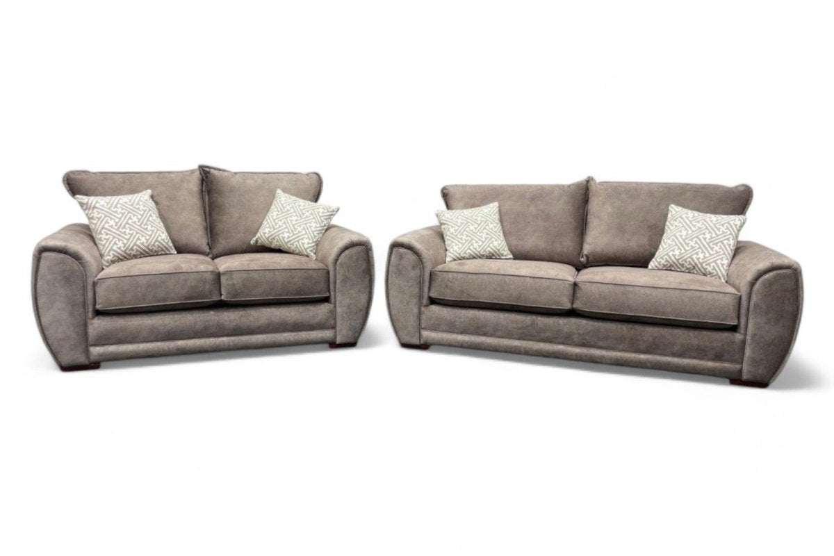 Hourglasss 3 Seater & 2 Seater Sofa Set, Dapple Chocolate