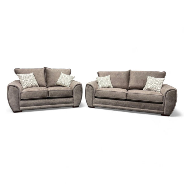 Hourglasss 3 Seater & 2 Seater Sofa Set, Dapple Chocolate