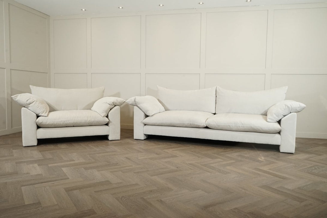 Hoxton 4 Seater Sofa & Snuggler Chair, Dusk Ecru