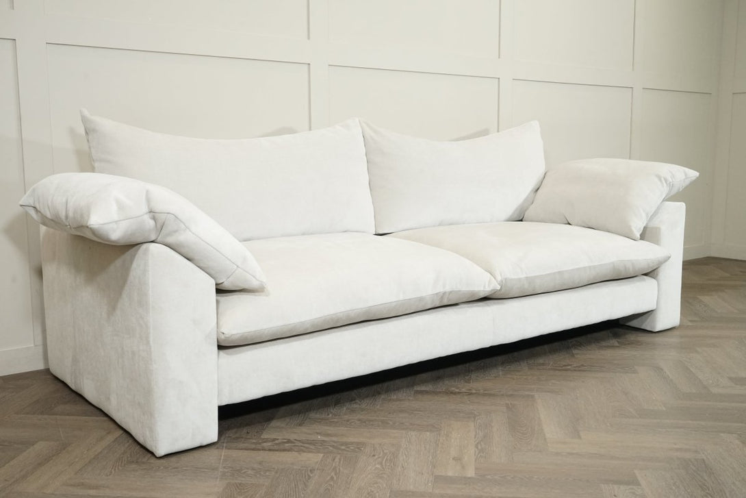 Hoxton Extra Large Chenille Fabric 4 Seater Sofa, Dusk Ecru