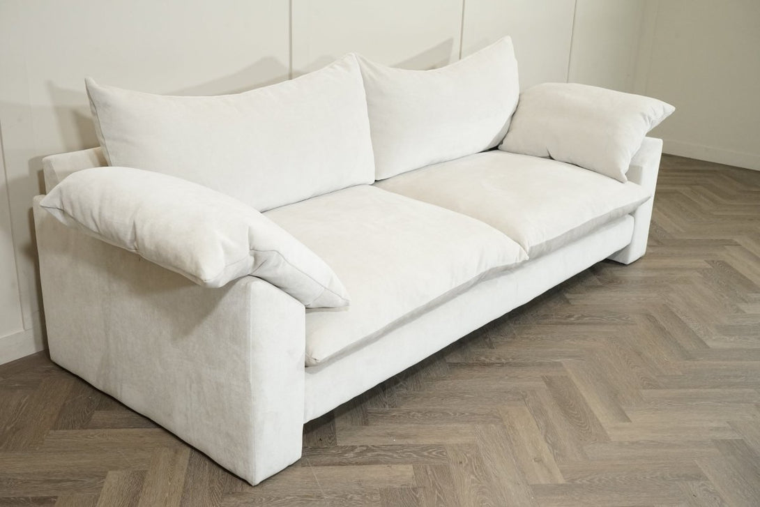 Hoxton Extra Large Chenille Fabric 4 Seater Sofa, Dusk Ecru
