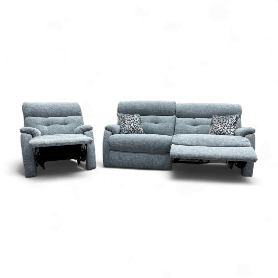 Hudson 3 Seater Sofa & Armchair, Reclining, Mint Green