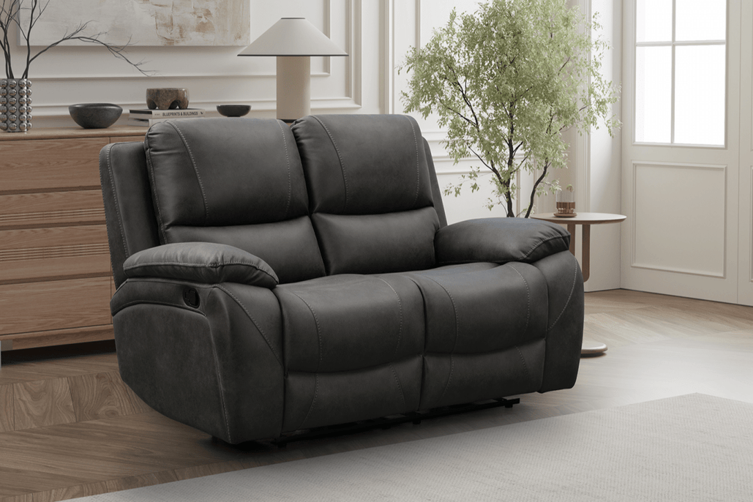 Isobel 2 Seater Manual Recliner Sofa, Endurance Charcoal