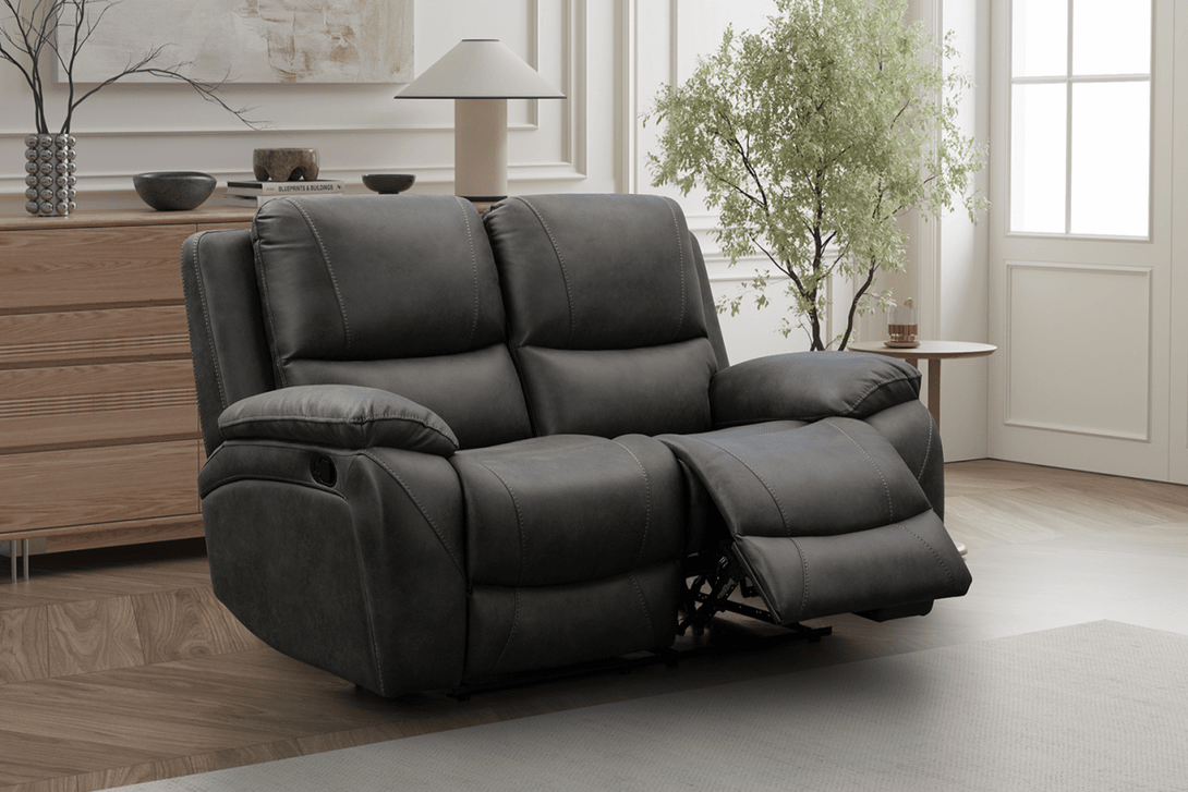 Isobel 2 Seater Manual Recliner Sofa, Endurance Charcoal