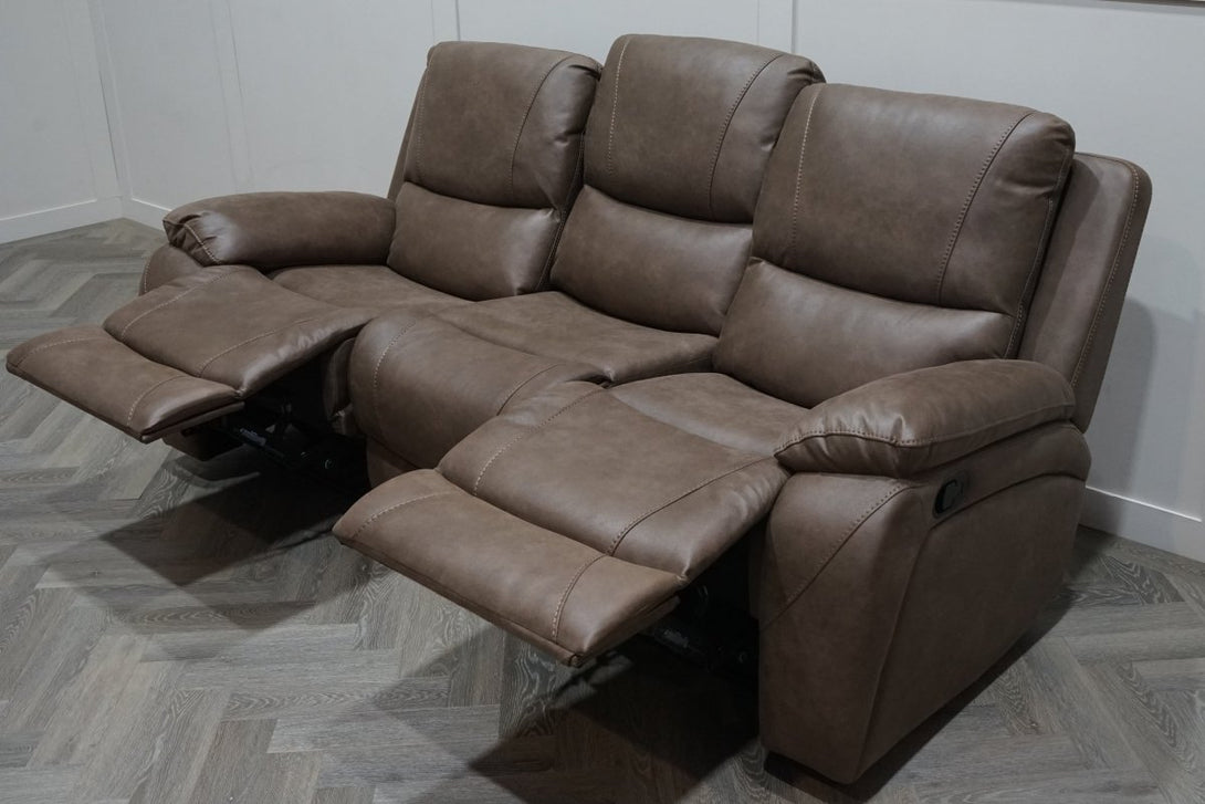 Isobel 3 Seater Manual Recliner Sofa, Endurance Chocolate