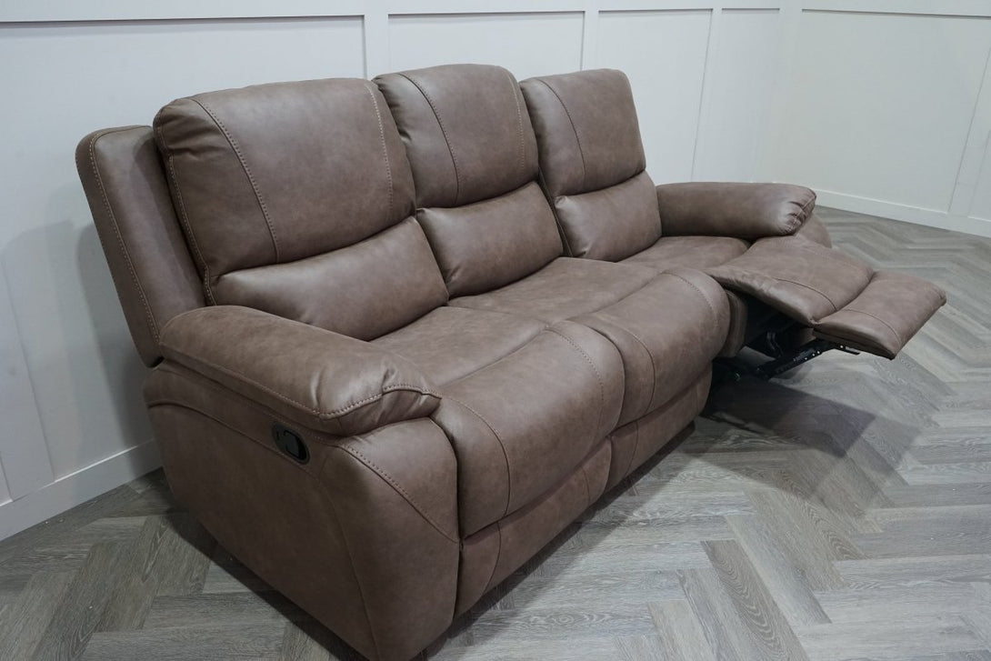 Isobel 3 Seater Manual Recliner Sofa, Endurance Chocolate