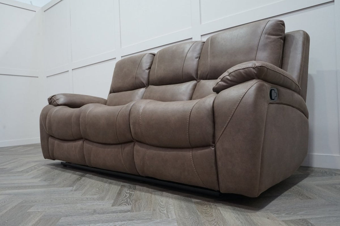 Isobel 3 Seater Manual Recliner Sofa, Endurance Chocolate