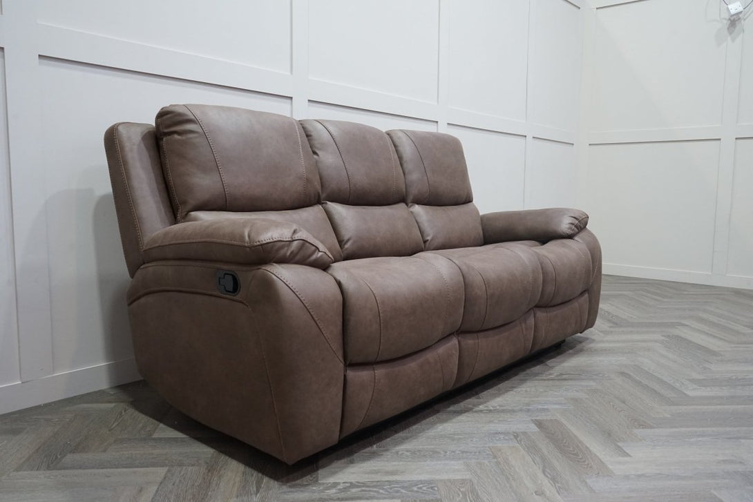 Isobel 3 Seater Manual Recliner Sofa, Endurance Chocolate