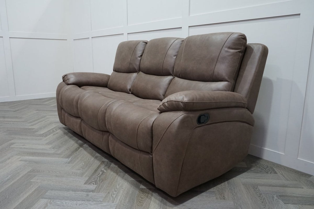 Isobel 3 Seater Manual Recliner Sofa, Endurance Chocolate