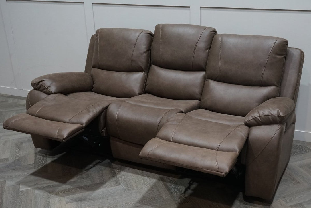 Isobel 3 Seater Manual Recliner Sofa, Endurance Chocolate