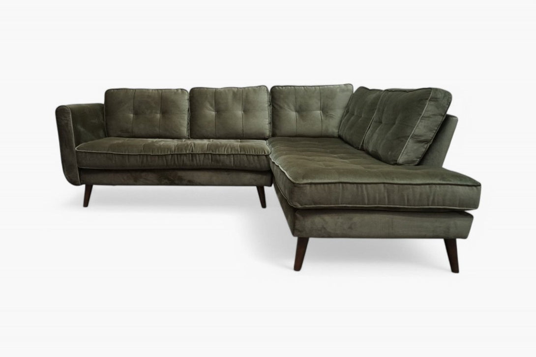 Ivy Left Hand Facing Corner Sofa, Derry Dark Green Jewel