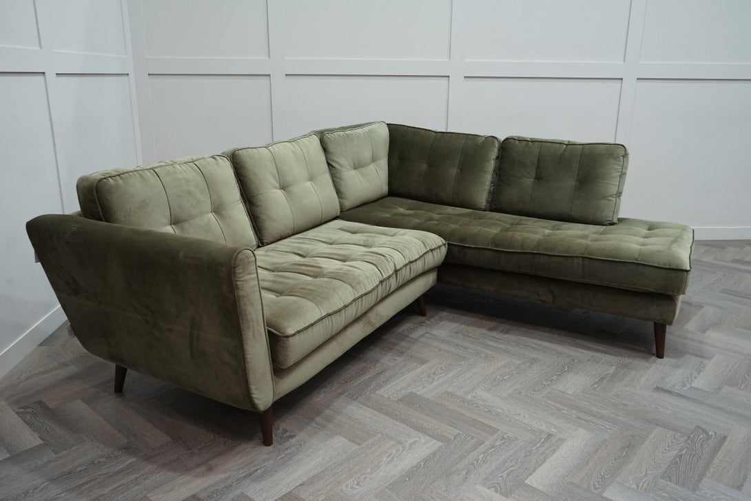 Ivy Left Hand Facing Corner Sofa, Derry Dark Green Jewel