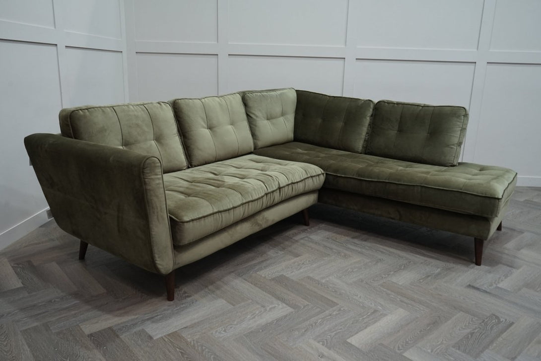 Ivy Left Hand Facing Corner Sofa, Derry Dark Green Jewel