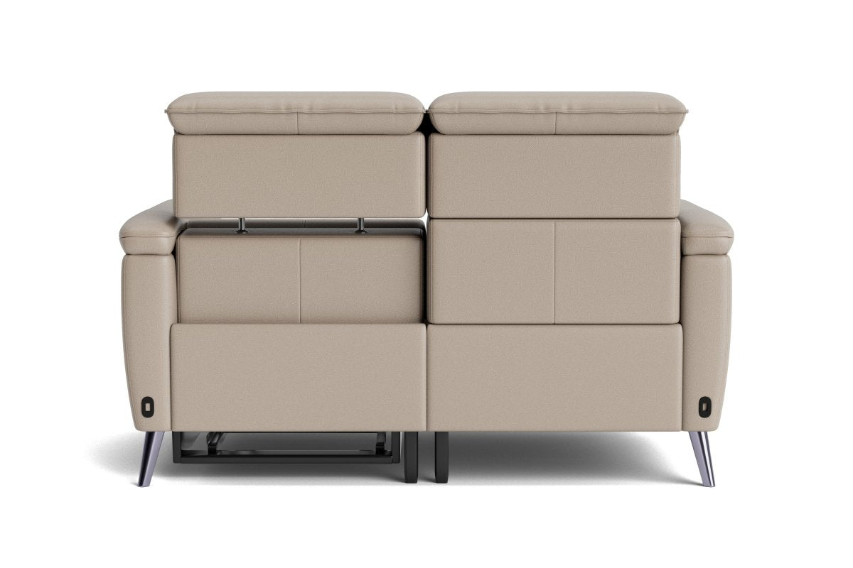 Jade 2 Seater Power Recliner Leather Sofa, Lead Grey