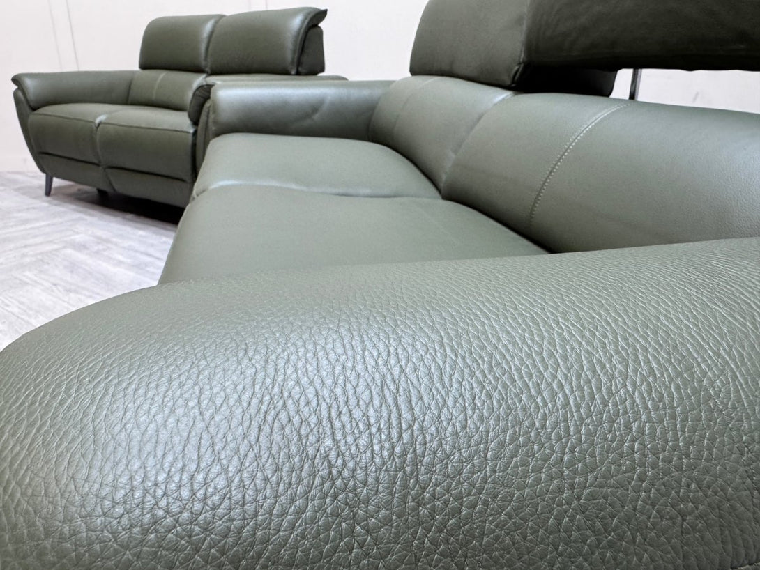 Jade 3 + 2 Seater Leather Power Reclining Sofa with Telescopic Headrests