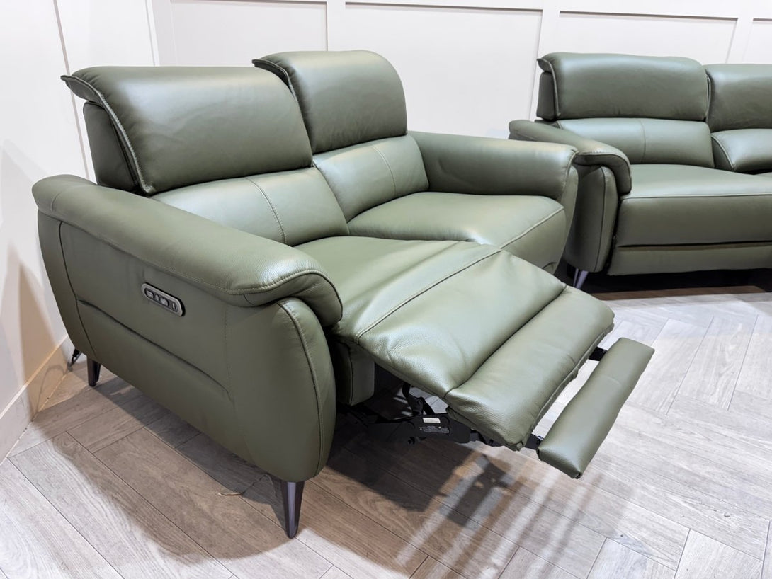 Jade 3 + 2 Seater Leather Power Reclining Sofa with Telescopic Headrests