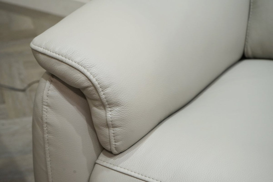 Jade 3 + 2 Seater Leather Power Reclining Sofa with Telescopic Headrests, Lead Grey