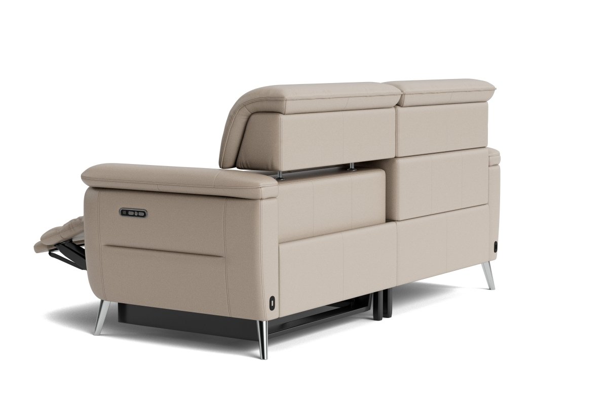 Jade 3 Seater Power Recliner Leather Sofa, Lead Grey