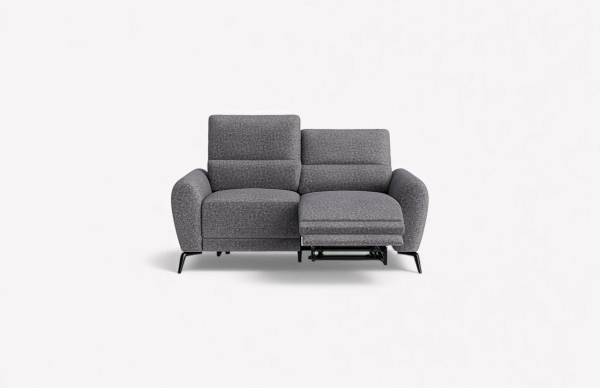 Jasmine 2 Seater Medium Power Recliner Fabric Sofa, Monique Steel