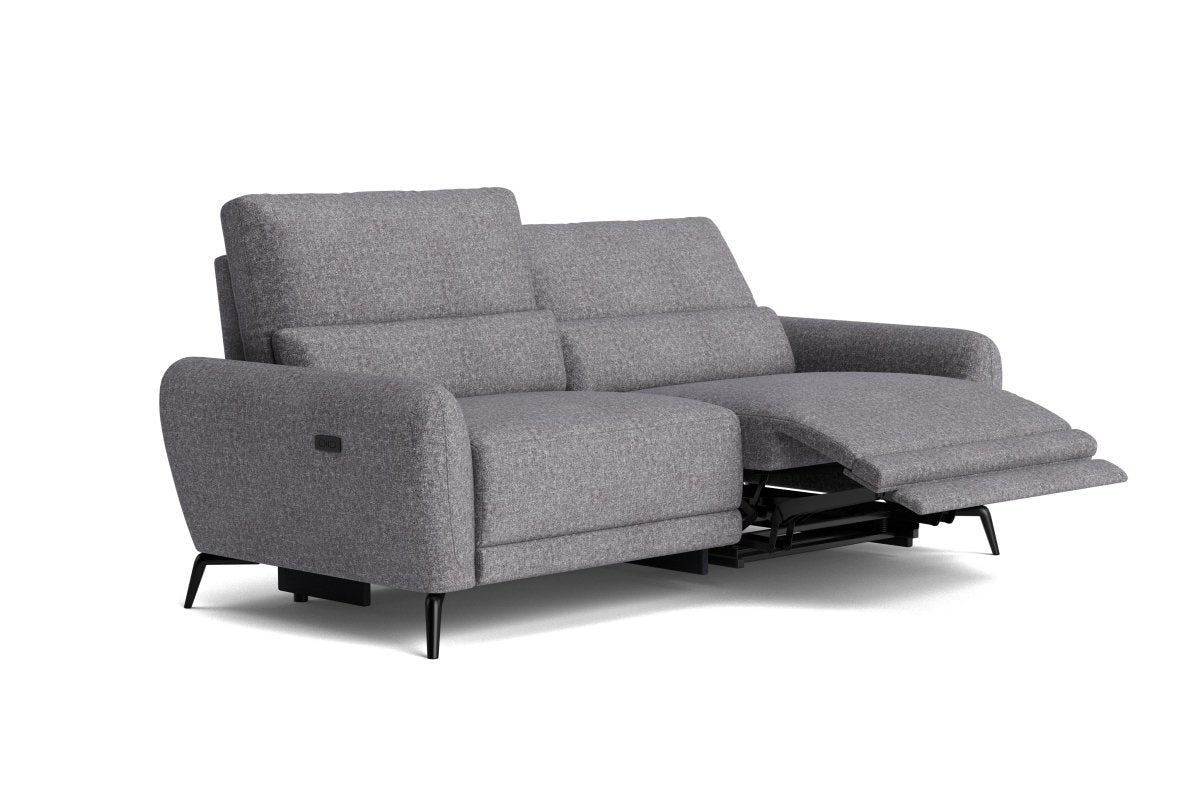 Jasmine Large 3 Seater Power Recliner Fabric Sofa, Monique Steel