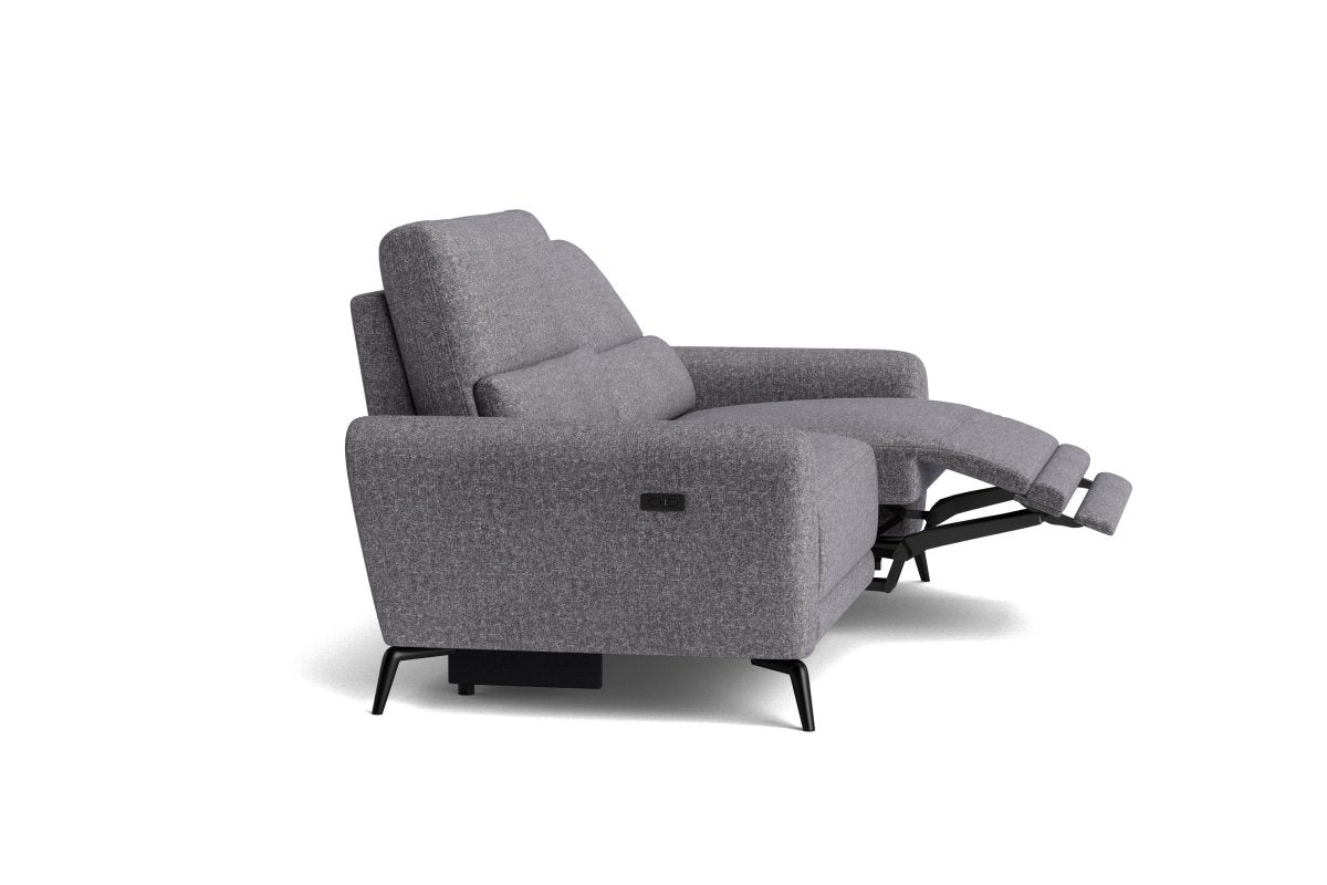 Jasmine Large 3 Seater Power Recliner Fabric Sofa, Monique Steel