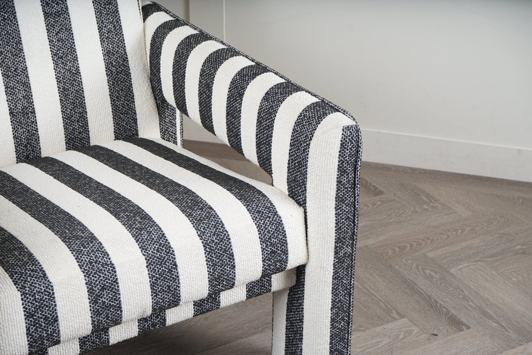 John Cooper Blocky Striped Armchair, Black/White