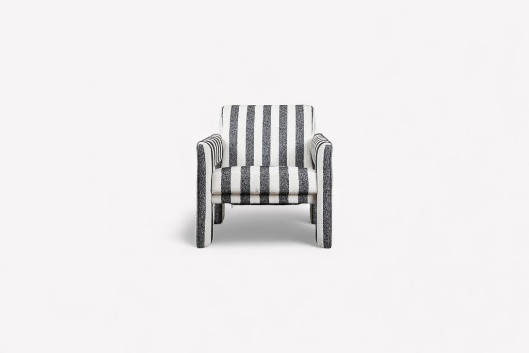 John Cooper Blocky Striped Armchair, Black/White