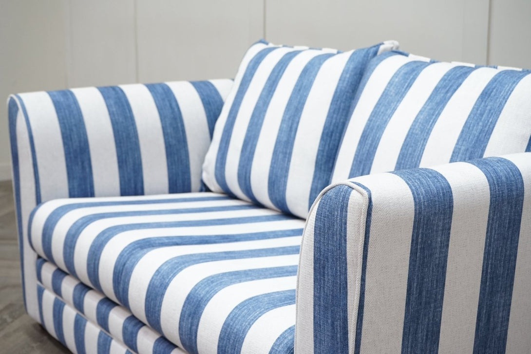Joules Porthleven 3 Seater Sofa, Stripe Ocean