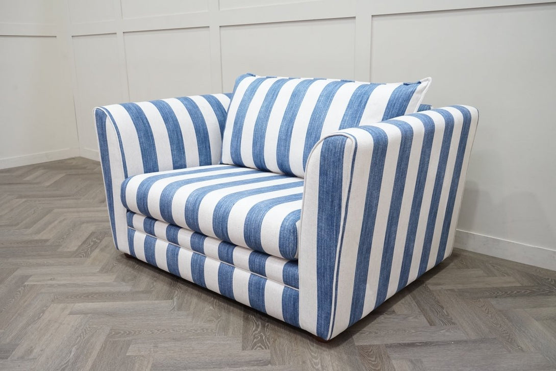 Joules Porthleven Cuddler Sofa, Stripe Ocean