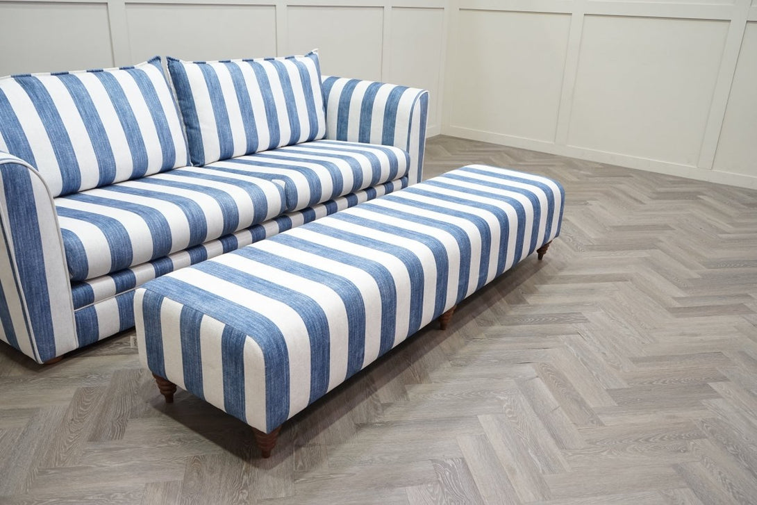 Joules Porthleven Large Bench Stool, Stripe Ocean