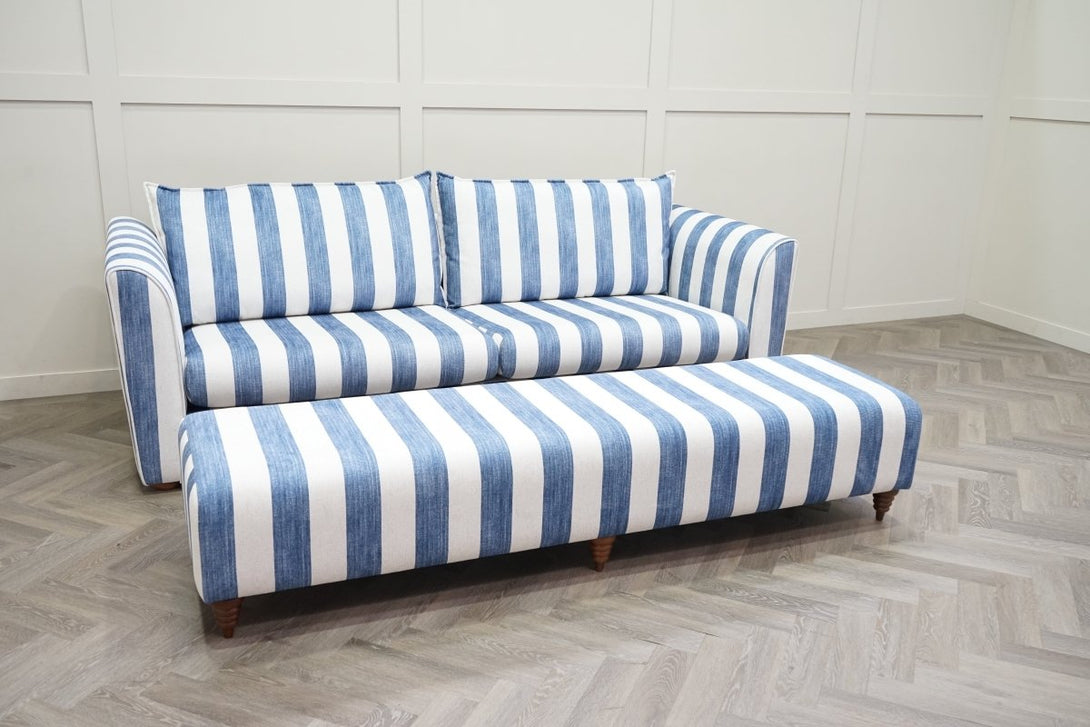 Joules Porthleven Large Bench Stool, Stripe Ocean