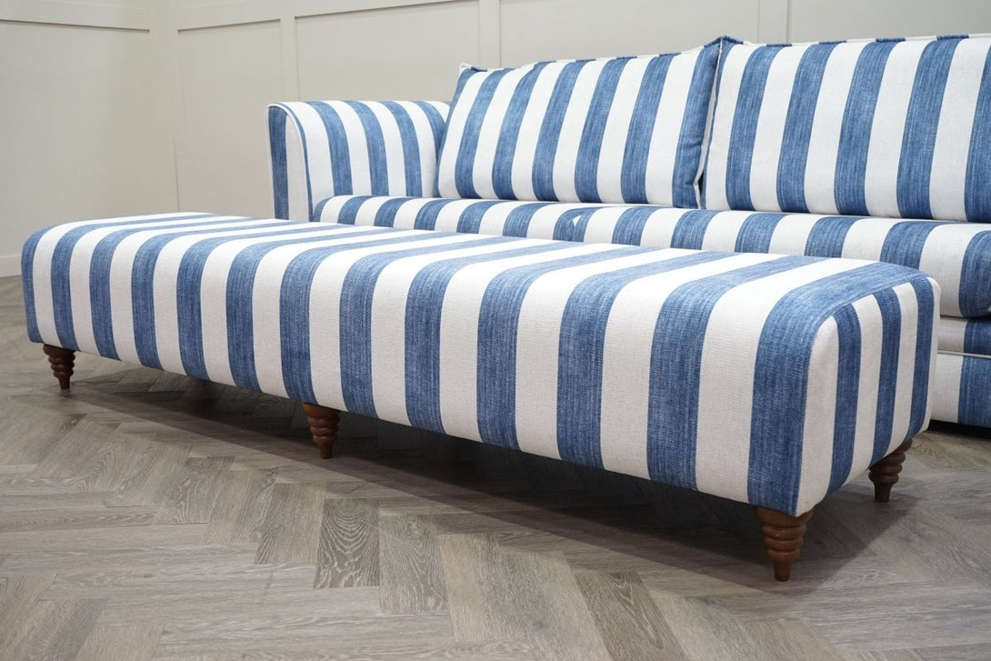 Joules Porthleven Large Bench Stool, Stripe Ocean