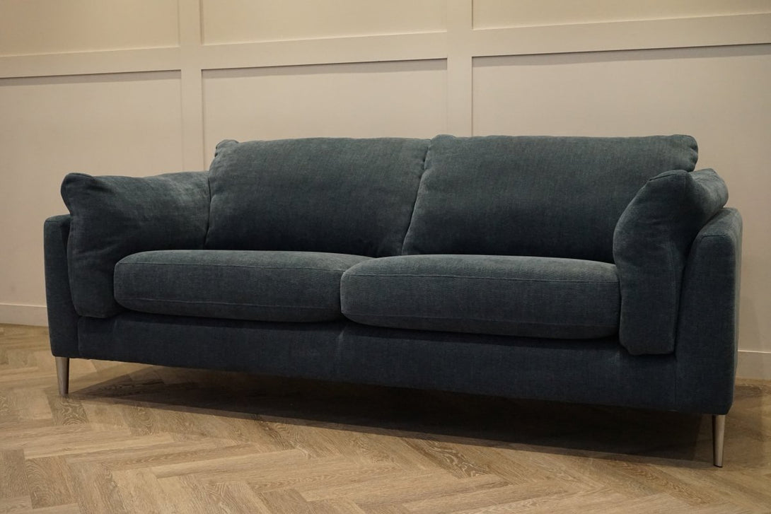 Jura Grand 4 Seater Sofa, Dark Leg, Easy Clean Chenille Navy