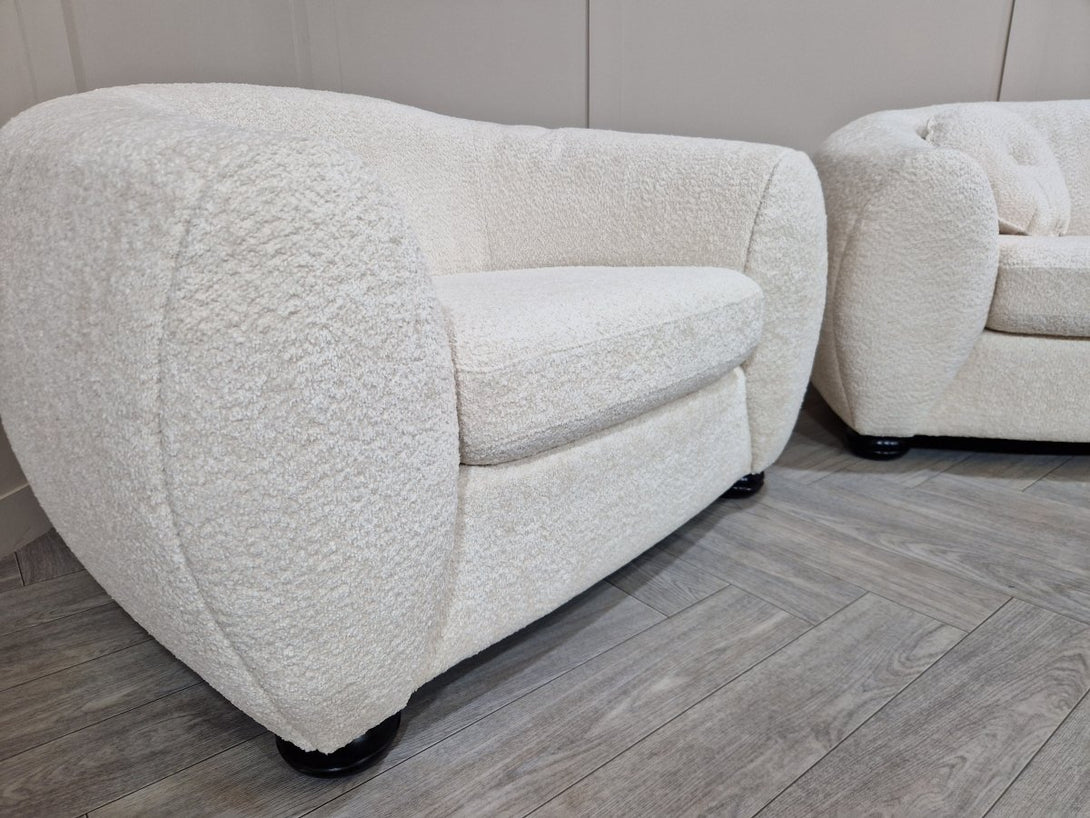 Kardashian 3 Seater Sofa & Armchair, Boucle Teddy Cream