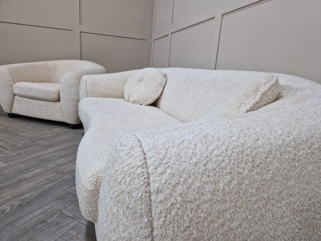 Kardashian 3 Seater Sofa & Armchair, Boucle Teddy Cream