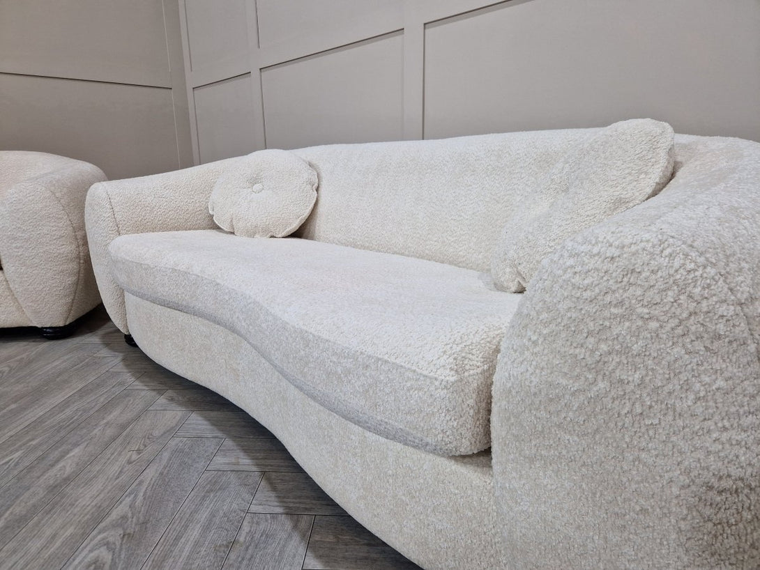 Kardashian 3 Seater Sofa & Armchair, Boucle Teddy Cream