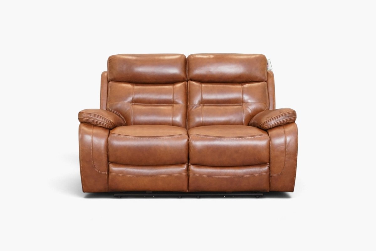 Kensington 2 Seater Power Recliner Leather Sofa, Saddle Leather