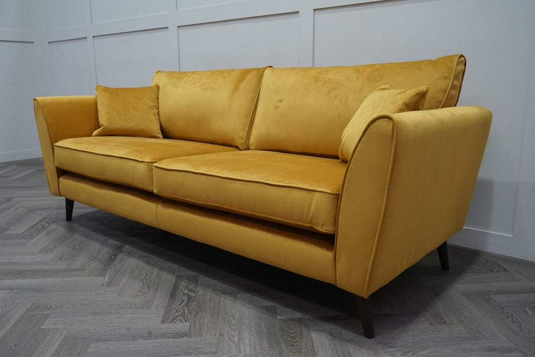 Keswick 4 Seater Sofa, Deluxe Velvet Mustard