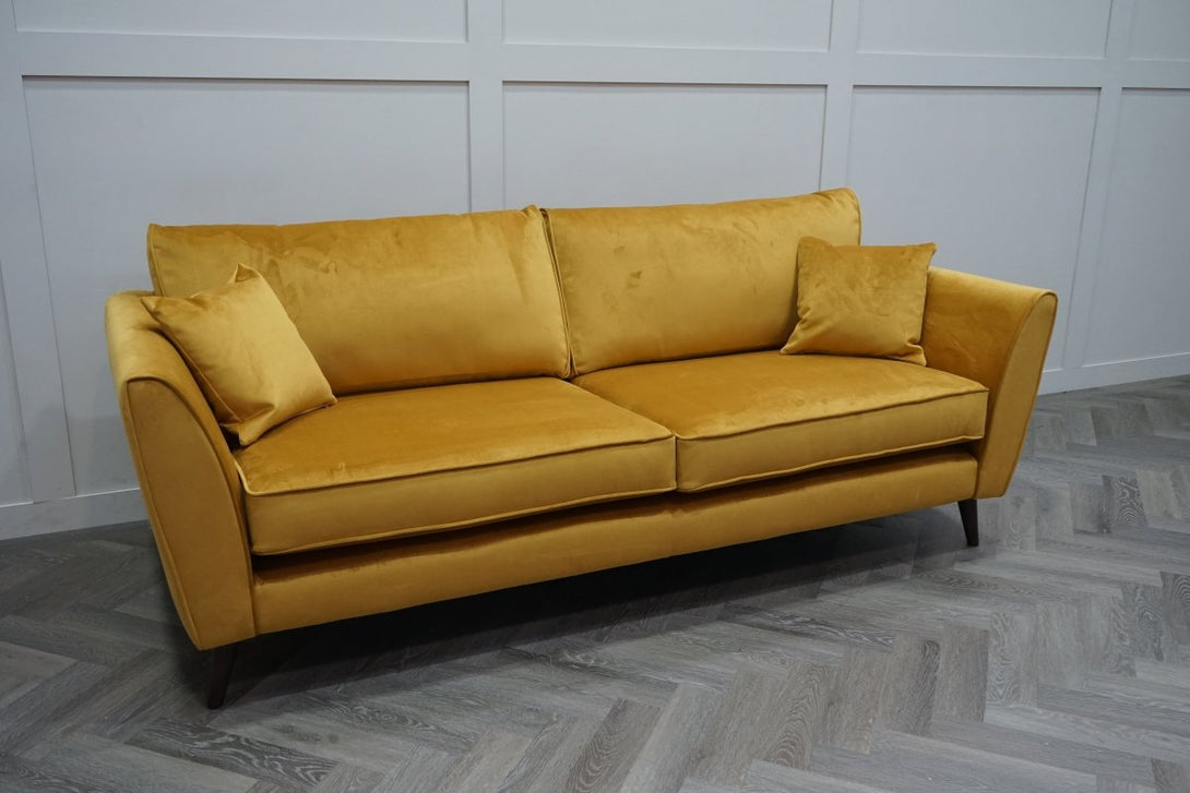 Keswick 4 Seater Sofa, Deluxe Velvet Mustard