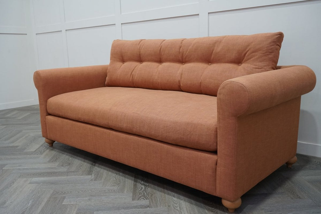 Kingham Large 3 Seater Sofa, Linen Burnt Orange