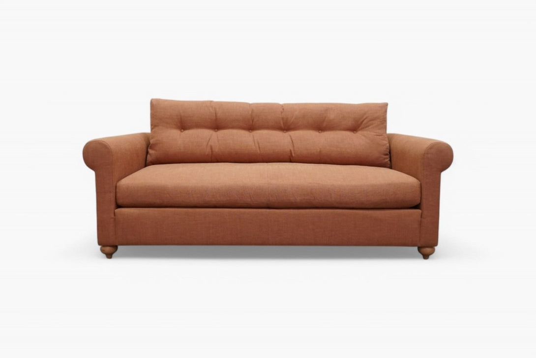 Kingham Large 3 Seater Sofa, Linen Burnt Orange