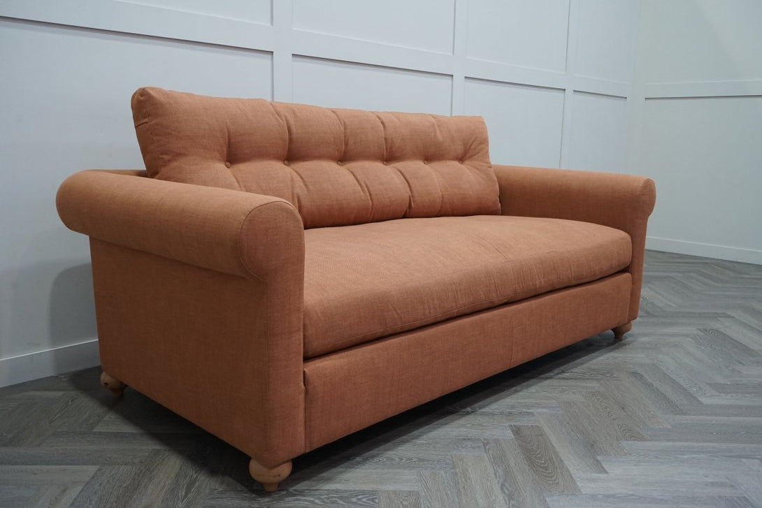 Kingham Large 3 Seater Sofa, Linen Burnt Orange