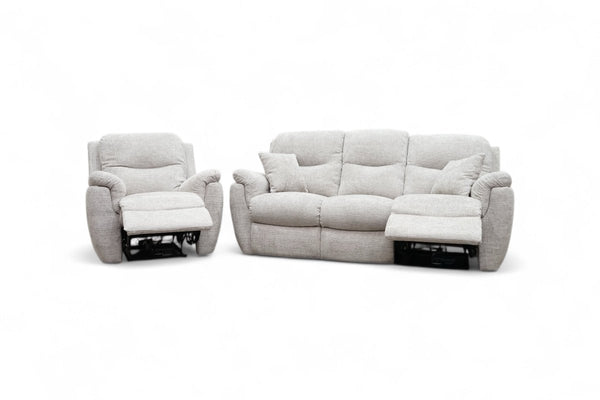 La - Z - Boy Jarvis 3 Seater Sofa & Armchair, Power Reclining, Pumice