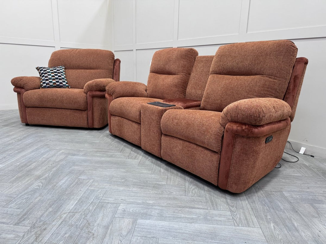 La - Z - Boy Toledo 2 Seater & Loveseat, Rust