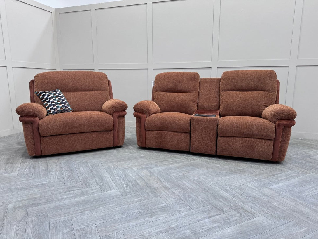 La - Z - Boy Toledo 2 Seater & Loveseat, Rust