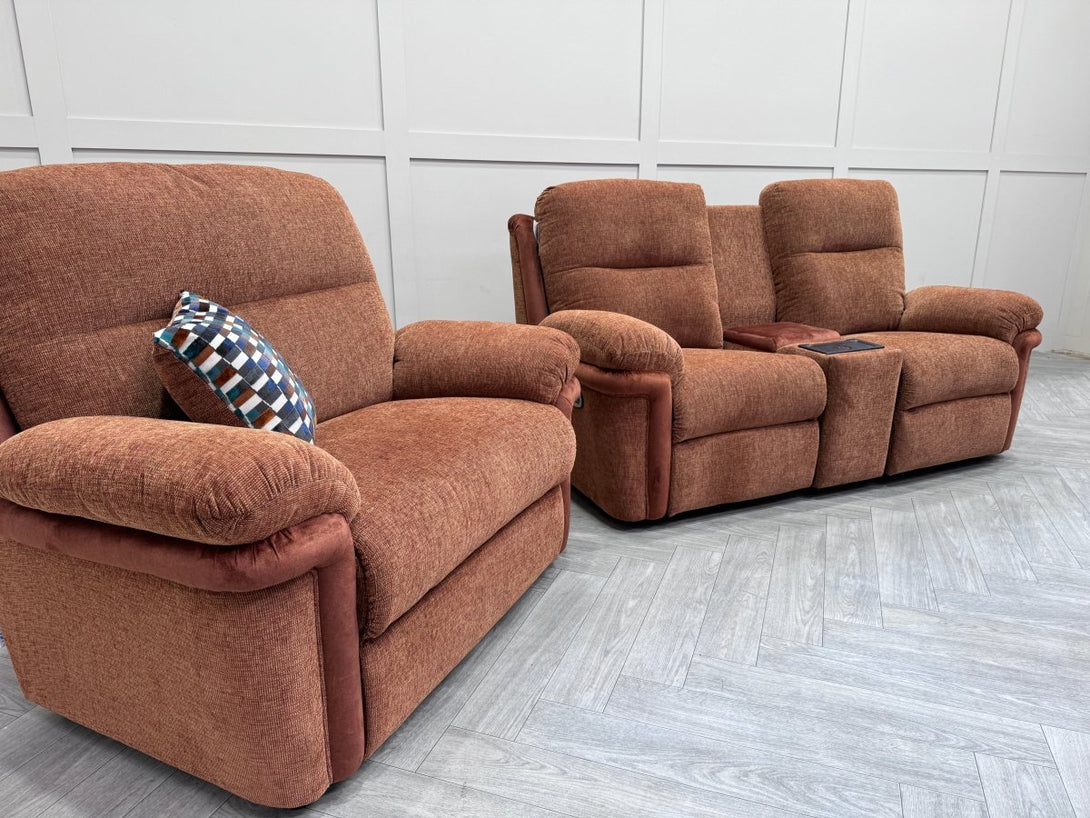 La - Z - Boy Toledo 2 Seater & Loveseat, Rust