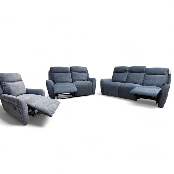 Lagos 3 +2 + 1 Manual Reclining Sofa Set, Pale Blue