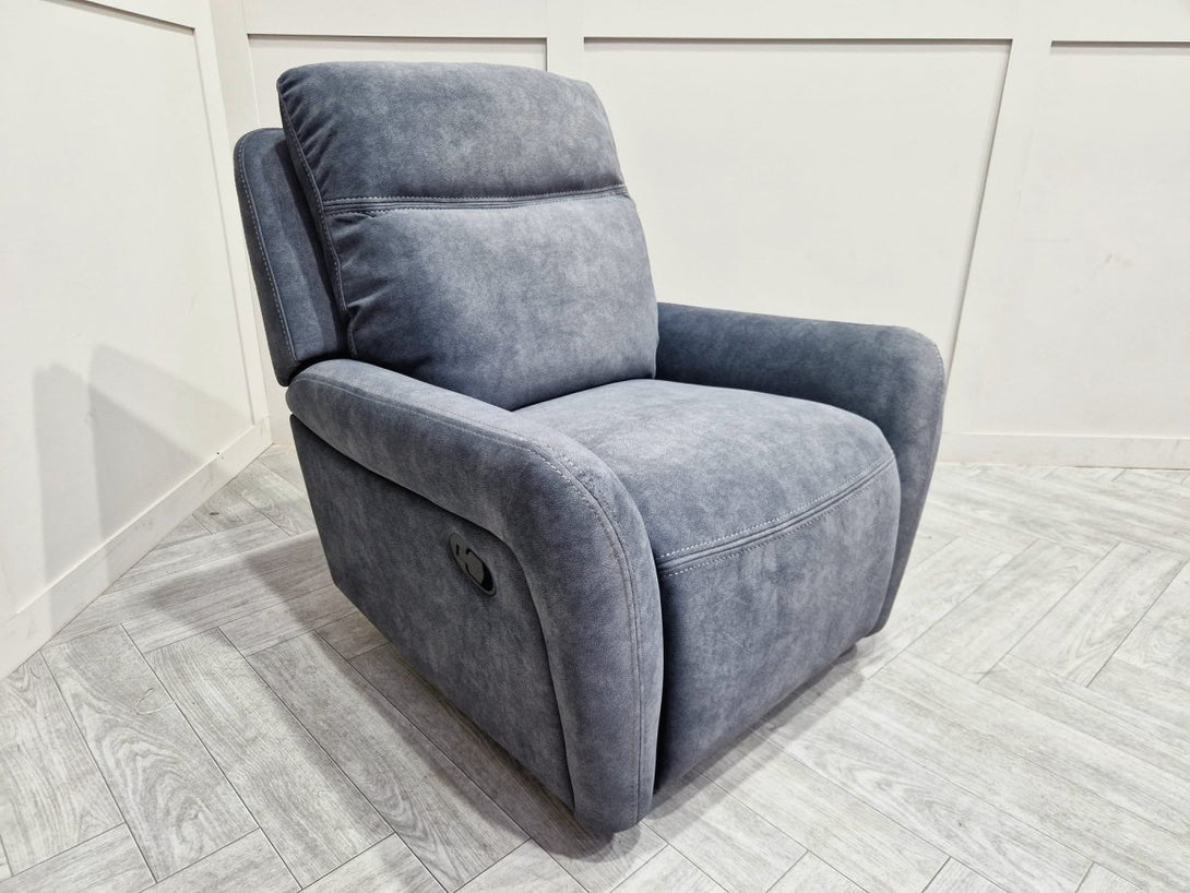 Lagos Manual Reclining Armchair, Pale Blue