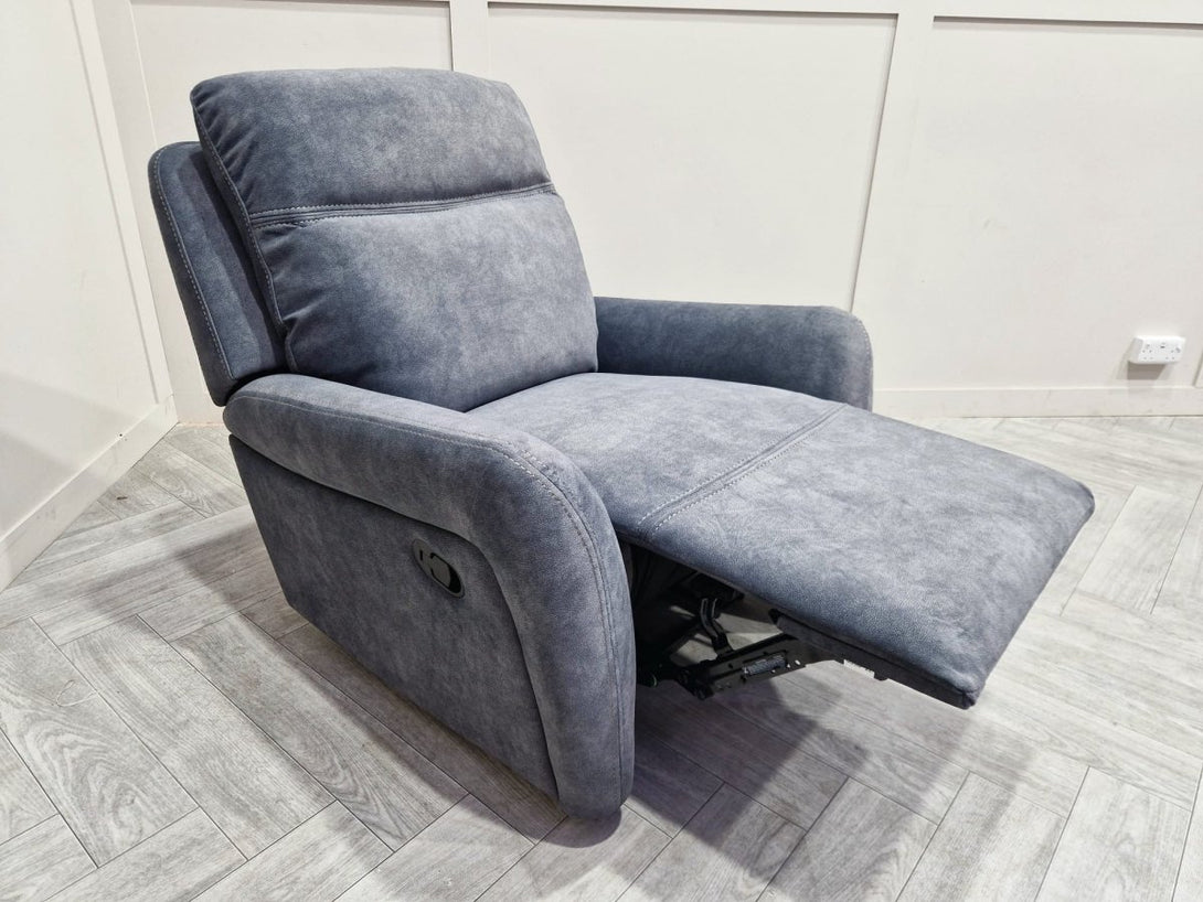 Lagos Manual Reclining Armchair, Pale Blue