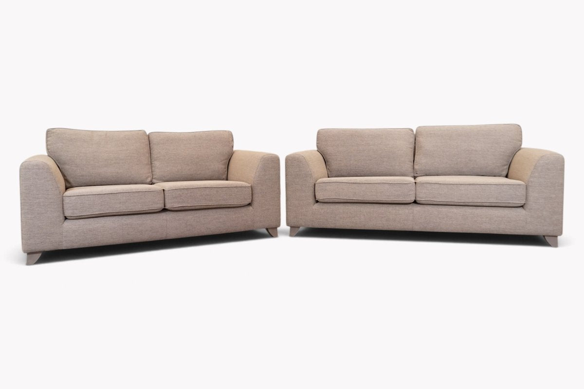 Laila Fabric 3 & 2 Seater Sofa Set, Weave Mocha